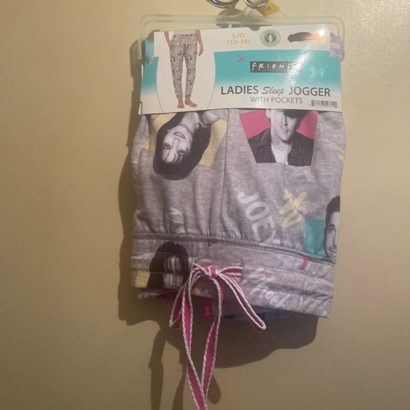 Friends joggers NWT pajama pants with pockets size 2x (18/20W) gray base AOP - Picture 2 of 2